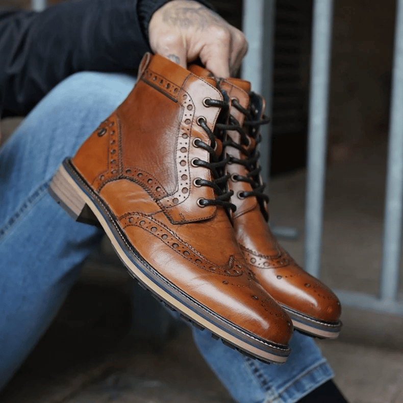 Brogue boots homme